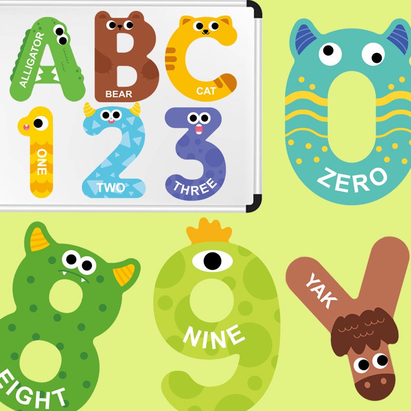 Children'S Magnetic Puzzle Refrigerator Sticker Capital Alphanumeric Animal Cognitive Magnetic Sticker Early Education Enlightenment Puzzle - Image 3